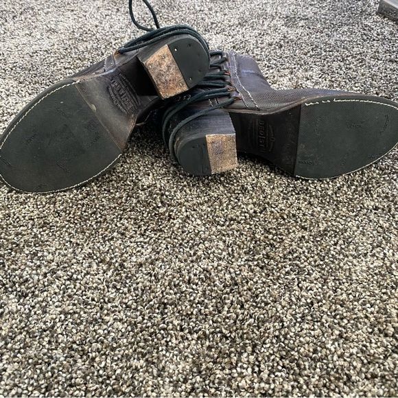 Bed Stu Blaire Stacked Heel Leather Ankle Boots Black Size 6 - Picture 7 of 11